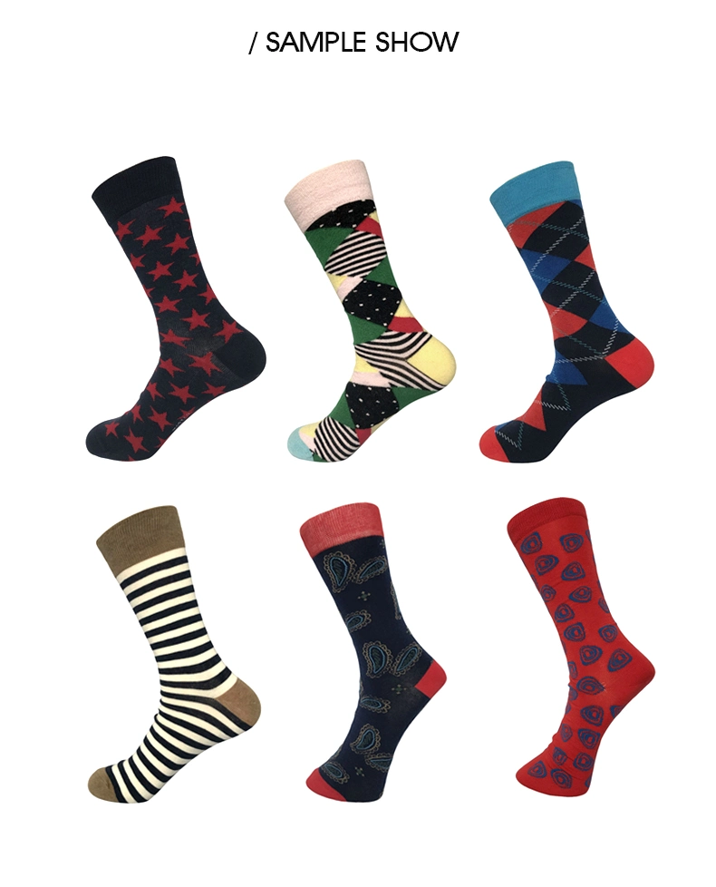 Men Sox Colorful Stripe High Quality Soft 100 Bamboo Casual Dress Socks