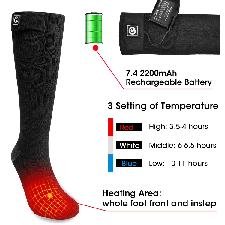 SAVIOR Winter Warm 3 Levels Temperatural Control Far infrared function Thermal Battery Heated Socks
