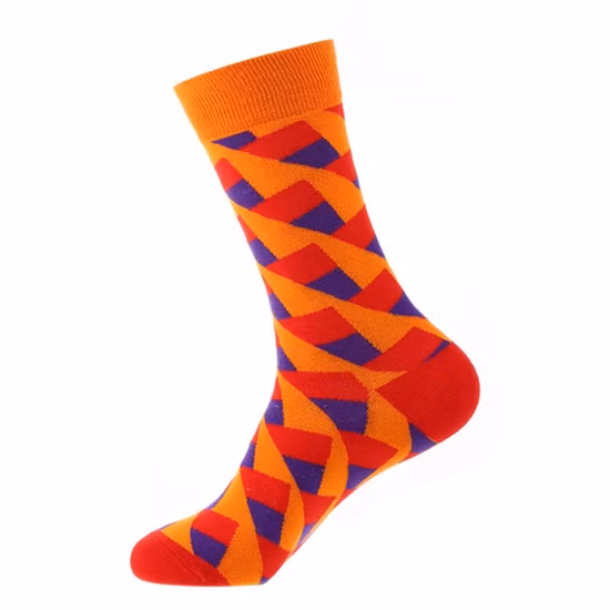 Custom Ready Prime Quality Logo Printed Combed Cotton Socks Fashion Design Mens Happy Socks