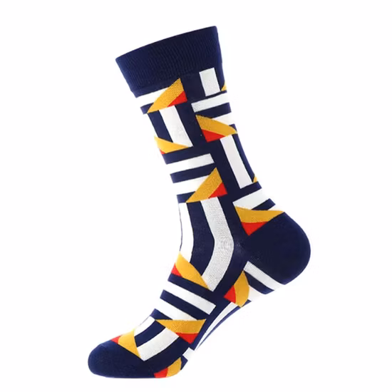 Custom Ready Prime Quality Logo Printed Combed Cotton Socks Fashion Design Mens Happy Socks