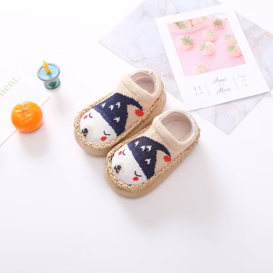 Kids Toddlers Sole Floor Slipper Boy Girls Breathable Cotton Outdoor Baby Shoes Socks