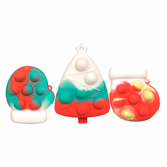 Newest Christmas Tree Sock Glove 3D Push Pop Bubble Squishy Ball Fidget Sensory Kids Toys
